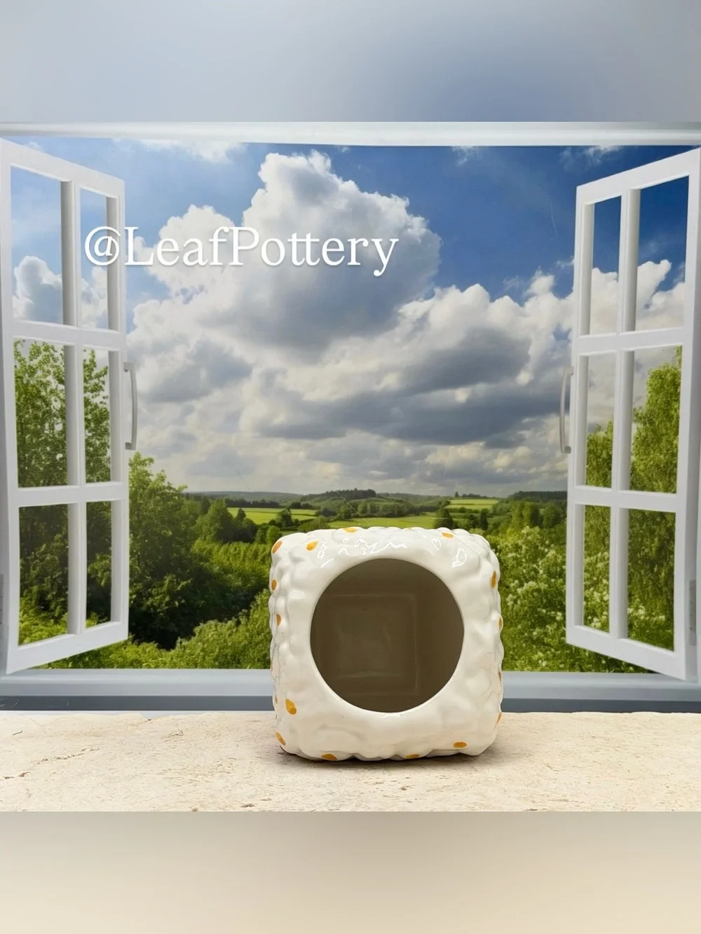 Ceramic Popcorn Bucket Planter, Vintage Style Movie Night Vase